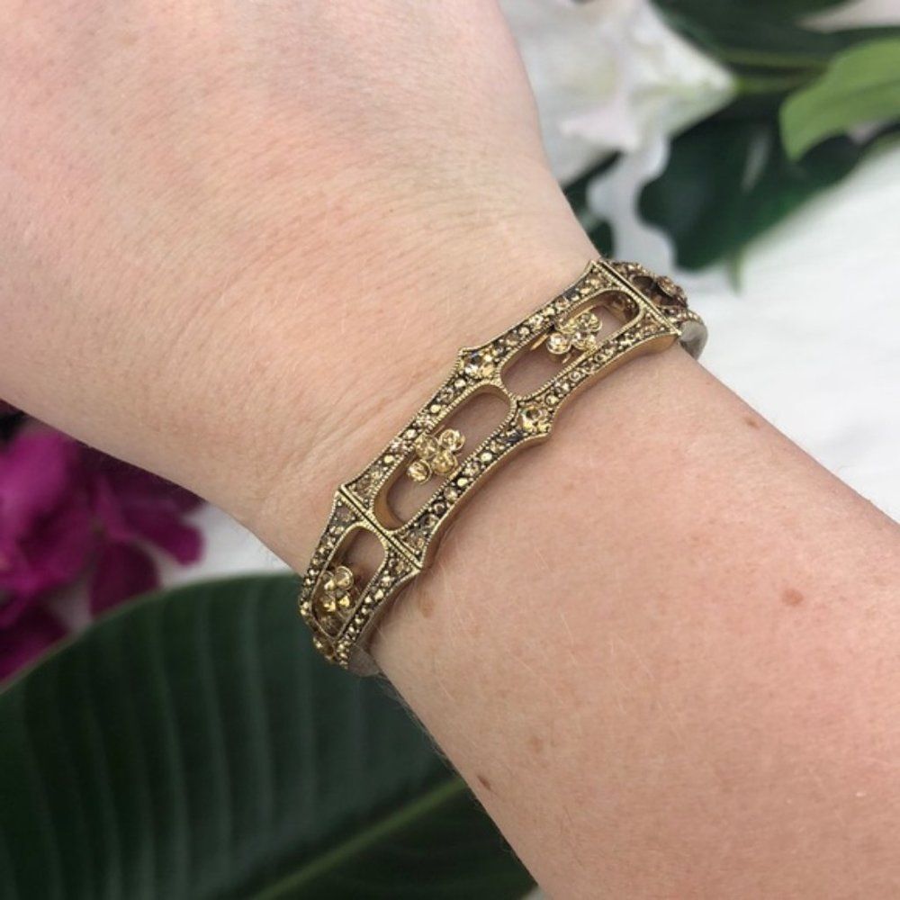 Monet Gold / Champagne Pavé Bejeweled Bracelet - Picture 4 of 10
